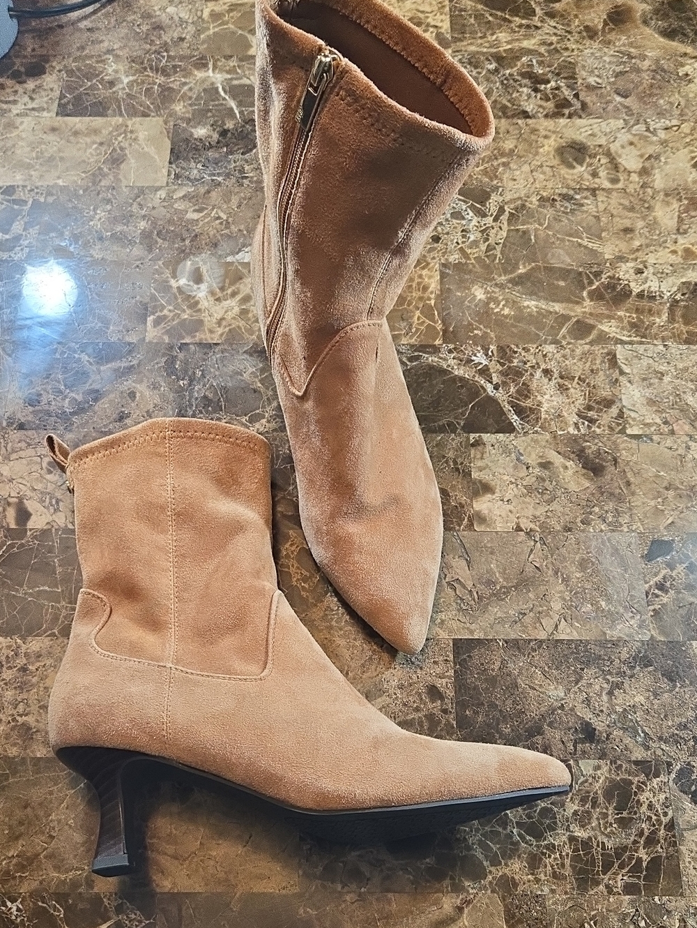 Jones New York Sonyah Kitten Heel Pointed-Toe Ankle Booties, Brown Women's 8